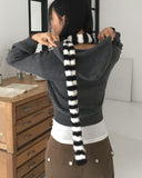Siul Vintage Angora Striped Scarf Muffler