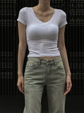 Cheese V-neck Slim Tee