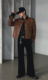 Dian Round Leather Jacket