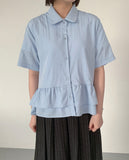 Mamg Tiered Short Sleeve Blouse