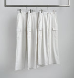 Linen Pocket Cargo Banding Straight Wide Cotton Pants