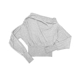 Sheer One-Shoulder Crop Sweatshirt