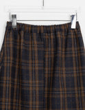 Rooming Check Wool Banding Pleated Long Skirt