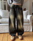 Sandy Double Washed Balloon Denim Pants