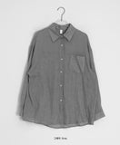 Selgni check pocket long sleeve shirt