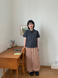 Mameli Check Crop Short Sleeve Shirt