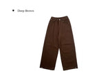 Zid Brushed Snap Cotton Wide Pants