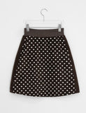 Bokyua brushed dot fleece banding midi skirt