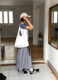 EMBO CHECK LONG SKIRT
