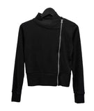 Gad High Neck Zipper Collar Diagonal Zip-Up