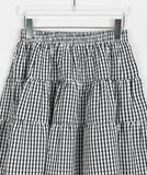 Rohedi Banding Check Tiered Midi Skirt