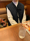 [BAONHAUS] Moles ribbon quilted padded vest