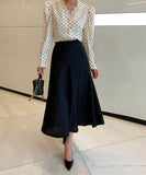 Mud Satin Flare Skirt