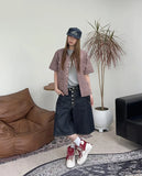 Kea Two-Pocket Crop Check Shirt