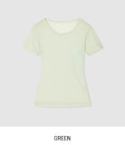 Sherbet Tencel See-Through Short Sleeve