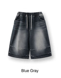 Epearl pintuck Bermuda denim pants