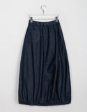 Yeco Banding Balloon Denim Long Skirt