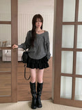 Picker V-neck Loose Cable Knit