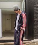 Toys Color Matching Track Line Hood Zip-Up Pants Set