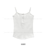 [U-BASIC] Rollin Button Round Sleeveless Top