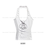 Sideline eyelet halter top