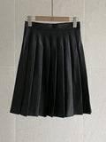 Elb Pleated Leather Culotte Skirt