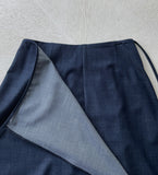 Nezuma Wrap Banding Denim Long Skirt