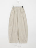 Yumeu Banding Pintuck Balloon Wide Cotton Pants