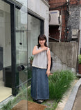 Delg Summer Slit Denim Long Skirt
