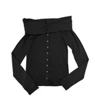 Belk Button Off-Shoulder Cardigan