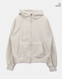 Inu fleece high-neck two-way hooded zip-up