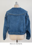 Milo Big Collar Crop Denim Jacket
