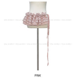 Lace Tiered Layered Wrap Belt Skirt
