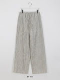 [unisex] Necket linen stripe banding pants