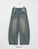 [unisex] Zenly Curve Denim Balloon Pants
