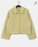 Bnet round button fur short jacket coat