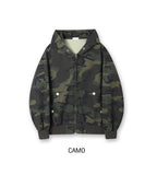 Camo Stud Pocket Two Way Hood Zip-Up
