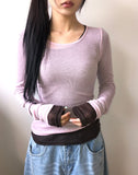 Maden See-Through Layered Long Sleeve T-Shirt