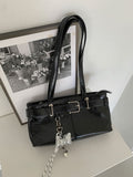 Hard Square Leather Belt Shoulder Bag