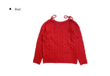 Gift Off-Shoulder Ribbon Cable Knit