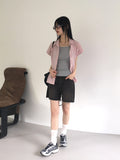 Frit Washing Short Denim Shorts