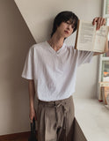Slap V-neck half t-shirt