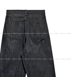 Comp raw pin tuck wide denim pants