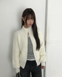 Soin Mink Fur Zip-Up Jumper