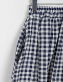 Dines banding check long skirt