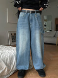 Nad washing chain wide denim pants