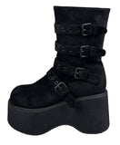 Buckle Platform Sole Suede Boots