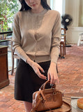 Marid Round Short Sleeve Knit Cardigan Set