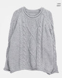 Veda cable round neck over wool knit