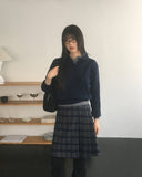 Kudan collar button slim fit knit